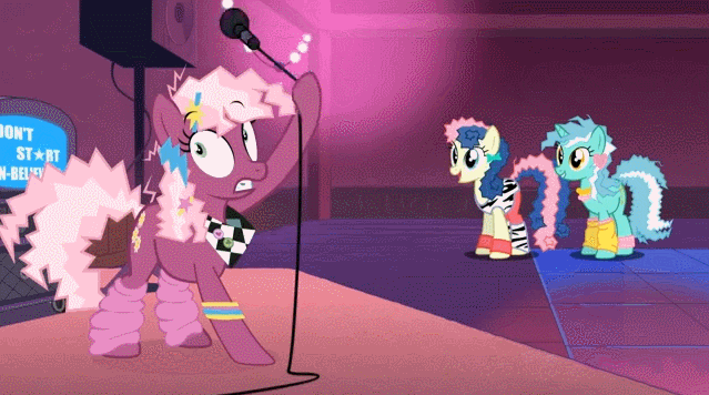 492726__safe_animated_lyra_bonbon_lyraheartstrings_cheerilee_sweetiedrops_gravityfalls_legwarmers_80scheerilee